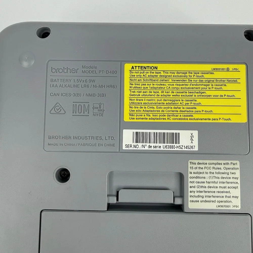 Brother P-Touch Label Maker PT-D400 Gray/White‎ With 12mm Tape Tested Working